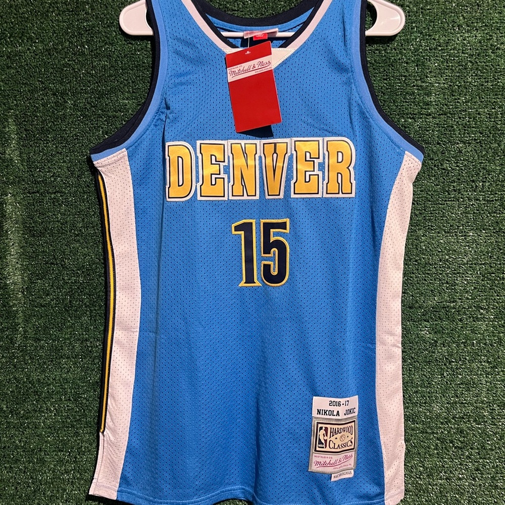 Mitchell & Ness Blue Denver Jersey with Yellow Accents